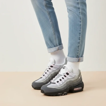 Nike Air MAX 95 Low Топ Повседневные Беговые Кроссовки Женские Серый Розовый