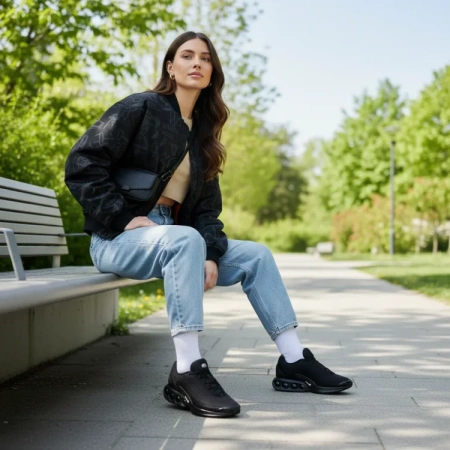 Nike Air Max DN Устойчивые к истиранию Низкие Беговые кроссовки Мужские Черные