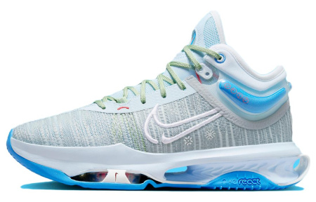 Nike Air Zoom g.T. Jump 2 Удобные Круглые Баскетбольные Кроссовки с Низким Верхом для Мужчин Серый Синий