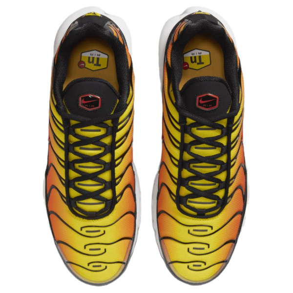 Nike Air Max Plus Устойчивые к истиранию низкие повседневные беговые кроссовки унисекс черные оранжевые и желтые
