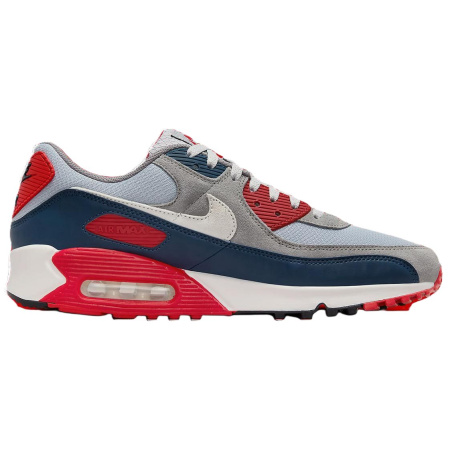 Nike Air Max 90 Износостойкий Дышащий Низкий Топ Повседневная Обувь Мужская Серый Синий Красный